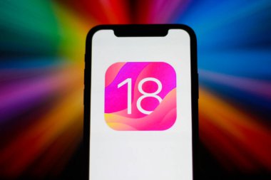 Apple IOS 18 Logo displayed on screen clipart