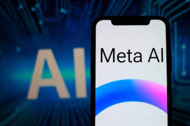 Akıllı telefondan Meta AI logosu görüntülendi