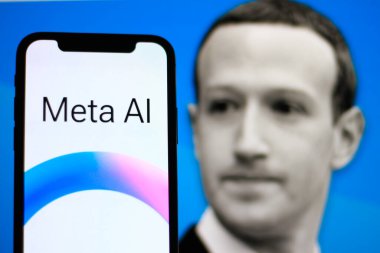 Akıllı telefondan Meta AI logosu görüntülendi