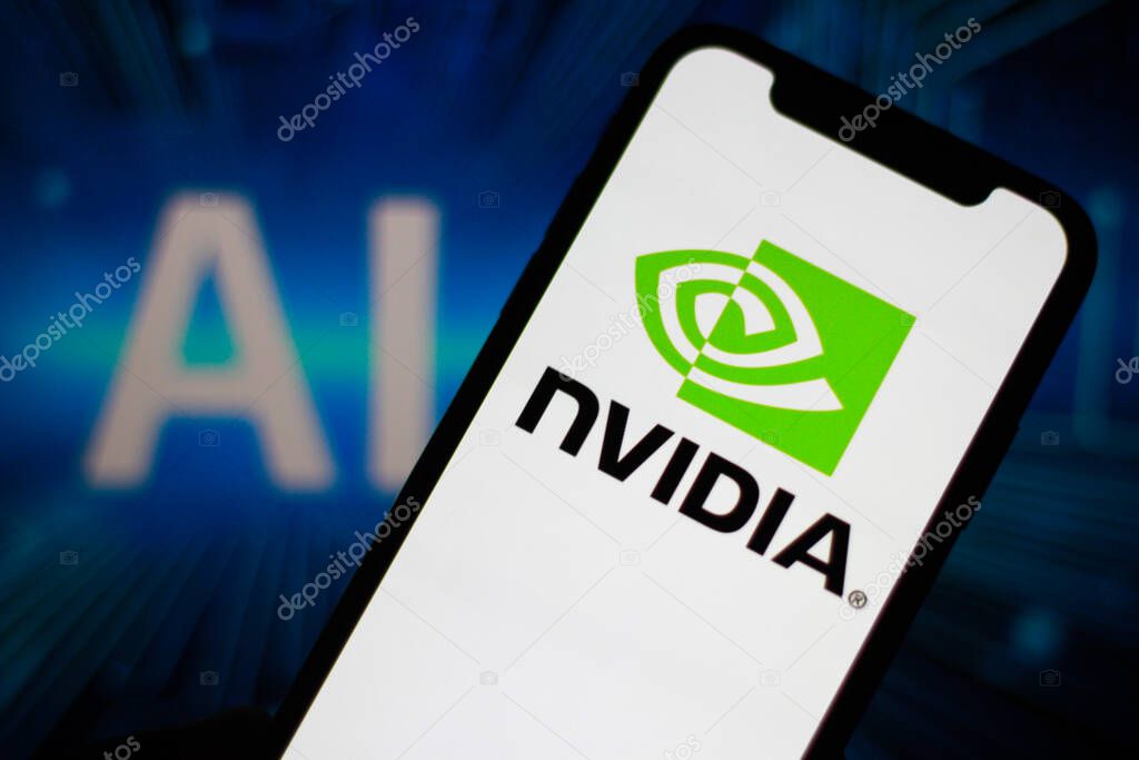 NVIDIA logo displayed on a smartphone screen