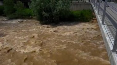 Almanya 'da sağanak yağış nedeniyle sel, Schwabisch Gmund. Yüksek kalite fotoğraf