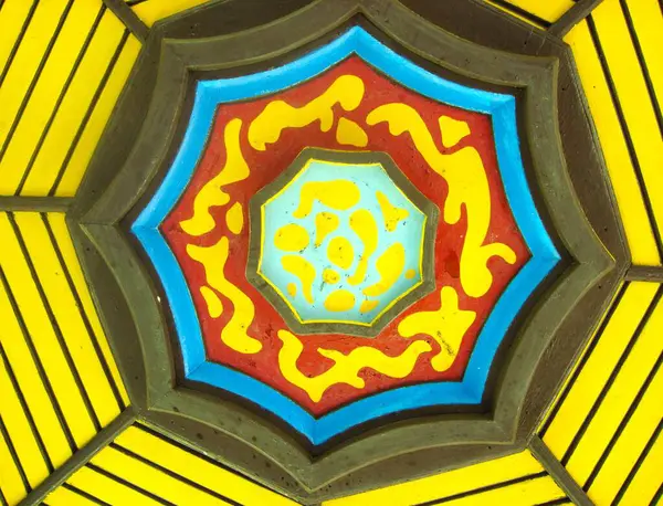 Desen, fraktal, geometrik, mandala, sarı, mavi, beyaz