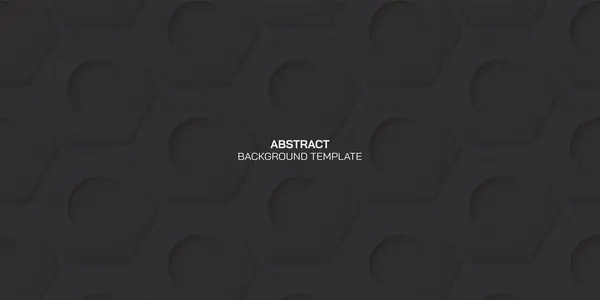 Abstraktes Mattschwarzes Geprägtes Sechseck Stil Der Vektorillustration Schwarzer Hintergrund Mit — Stockvektor