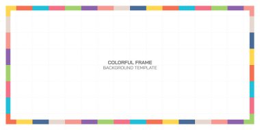 Colorful rectangle frame template on white background vector illustration. clipart