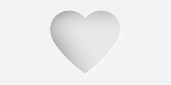 摘要三维心框纸切在空白的白色背景上 情人节贺卡模板 — 图库矢量图片