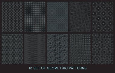 Çeşitli soyut geometrik arkaplanlar. Geometrik şablon kümesi.