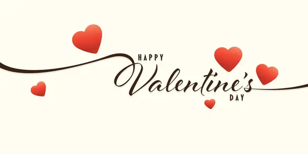 Šťastný Valentýn Kaligrafie Červeným Srdcem Pozdrav Valentýna Dárkový Poukaz Milostný — Stockový vektor