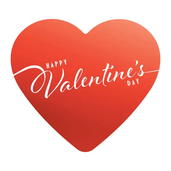 Feliz Día San Valentín Caligrafía Con Corazón Rojo Logo — Vector de stock
