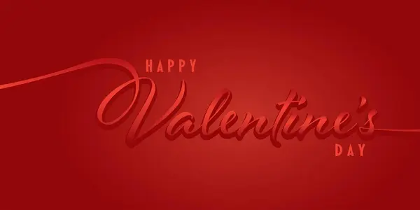 Calligrafia Vintage San Valentino Sfondo Rosso Biglietto Auguri San Valentino — Vettoriale Stock