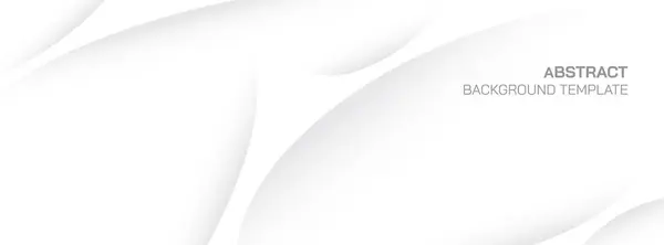 カーブレイヤーとシャドウパターンの抽象的な白い背景デザイン ビジネスバナーまたは正式な招待のためのベクトル横のテンプレート — ストックベクタ