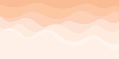 Günbatımı vektör illüstrasyonunda beyaz kumlu deniz dalgası. Deniz konseptinde gün batımı düz tasarım arka plan.