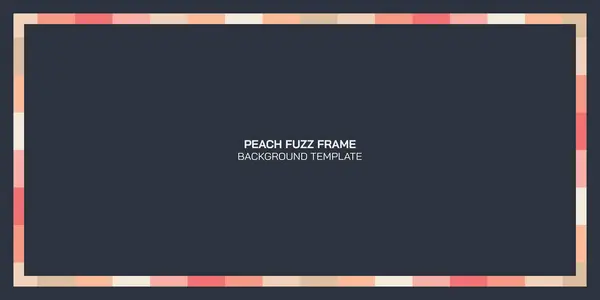 Peachy Fuzz ダークブルーの背景にある長方形フレームテンプレート — ストックベクタ