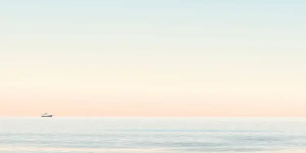 Minimalist deniz manzarası vanilya gökyüzü arkaplan grafik illüstrasyonuna sahiptir.