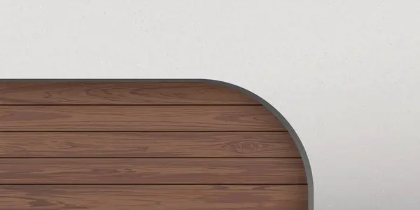 Kesik kereste panelleri ile beton duvar çerçevesi mocha tonu grafik illüstrasyonun arkasında. 