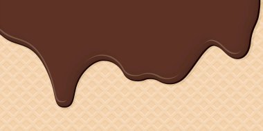 Dondurma külahında erimiş çikolatalı dondurma dokusu arkaplan resimlerinde boş alan var.