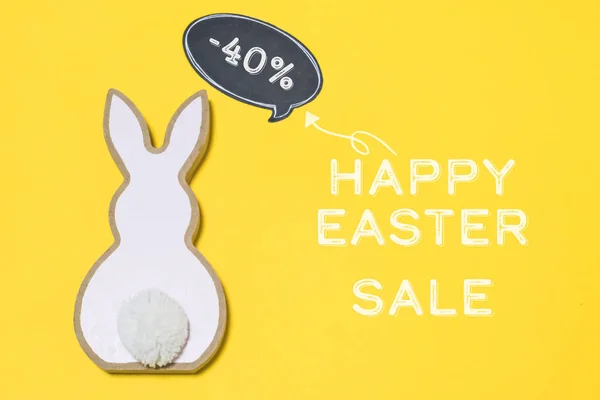 Easter weekend sale coupon, voucher, tag on bright background with happy sale text. Total discount. High quality photo.template for business sales