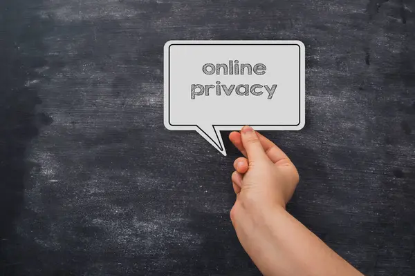 Tekst Online Privacy White Bubble Pitch Hoge Kwaliteit Foto — Stockfoto