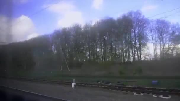 Urzekające Wideo Podróży Pociągiem Żelaznych Utworów Wysokiej Jakości Wideo — Wideo stockowe