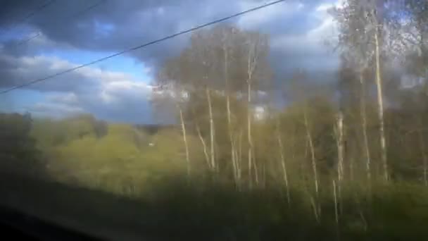 列車の窓から観察された美しい景色のビデオ 高品質のビデオ — ストック動画