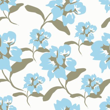 Küçük çiçeklerdeki narin çiçek desenleri. Tekstil, duvar kâğıtları, baskı, paket ve kağıtlar için çiçeksiz arkaplan