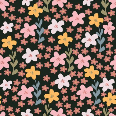 Gül, suluboya ile sorunsuz çiçek desenli. Vektör çizim