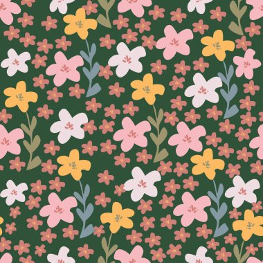 Gül, suluboya ile sorunsuz çiçek desenli. Vektör çizim