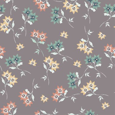 suluboya kırmızı çiçek açan desen, çizgi çizimi, narin çiçekler, yeşil yapraklar moda, kumaş, tekstil, duvar kağıdı, kapak, web