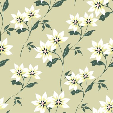 suluboya kırmızı çiçek açan desen, çizgi çizimi, narin çiçekler, yeşil yapraklar moda, kumaş, tekstil, duvar kağıdı, kapak, web