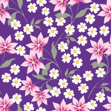 soyut çiçek desenli tekstil tasarımı