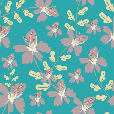 soyut çiçek desenli tekstil tasarımı