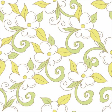 soyut çiçek desenli tekstil tasarımı