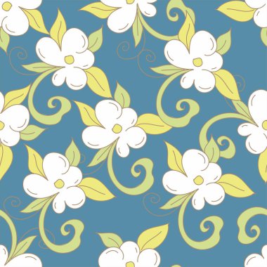 soyut çiçek desenli tekstil tasarımı