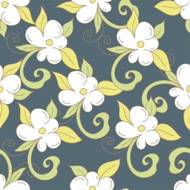 soyut çiçek desenli tekstil tasarımı