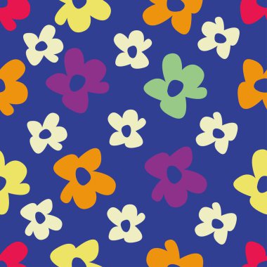 Kahverengi arkaplanda tüm vektör çiçek desenleri