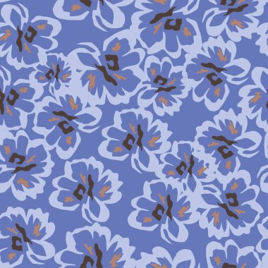 Kahverengi arkaplanda tüm vektör çiçek desenleri