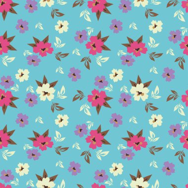 Gül, suluboya ile sorunsuz çiçek desenli. Vektör çizim