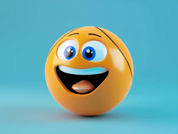 Smilie Gezicht Basketbal Emoji Maken Gelukkig — Stockfoto