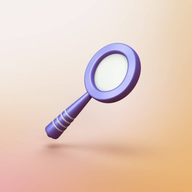 Büyüteç - 3d biçimlendirilmiş CGI simgesi nesnesi