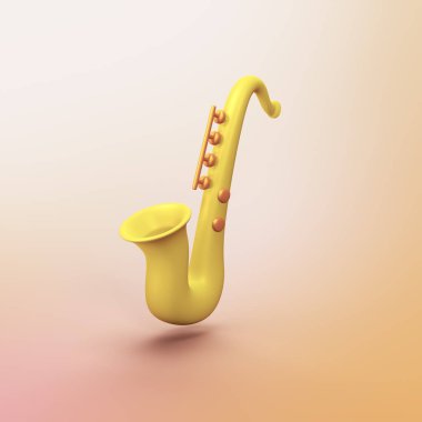 Saksafon - 3d biçimlendirilmiş CGI simgesi