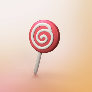 Tatlı lolipop şekeri - 3 boyutlu CGI simgesi nesnesi
