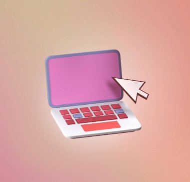 Biçimlendirilmiş 3d simgesi - dizüstü bilgisayar