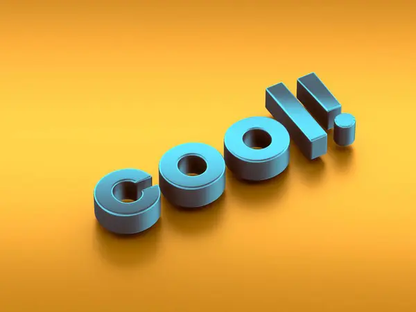 Word cool in 3d on orange background