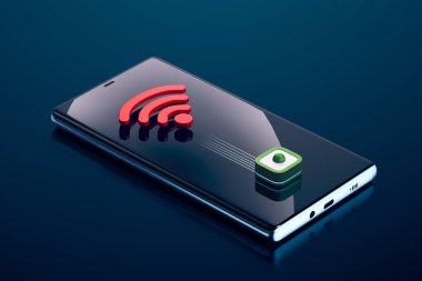 Akıllı telefondaki Wifi bağlantı aygıtı simgesi