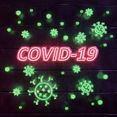 Gerçekçi neon işareti metni - covid-19
