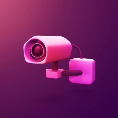 Güvenlik kamerası - 3d biçimlendirilmiş CGI simgesi nesnesi