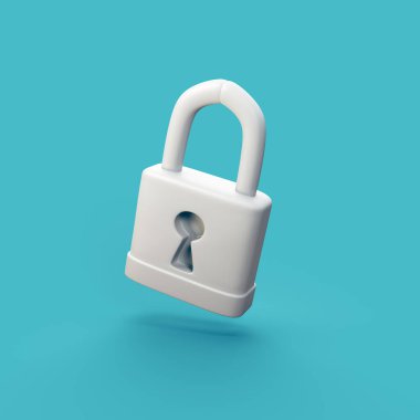 Güvenlik kilidi - 3d biçimlendirilmiş CGI simgesi, gen Ai değil