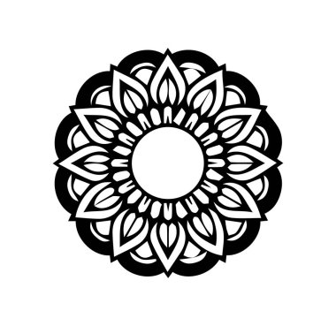 Güzel çiçek sanatı ve mandala vektör tasarımı