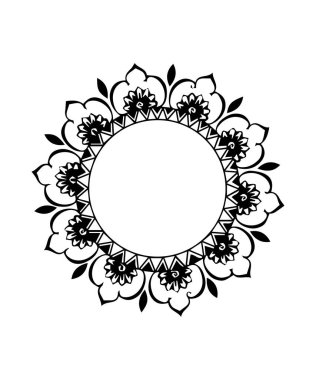 Güzel çiçek sanatı ve mandala vektör tasarımı