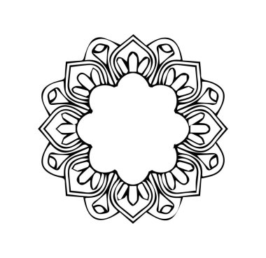 Güzel çiçek sanatı ve mandala vektör tasarımı