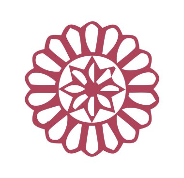 Güzel çiçek sanatı ve mandala vektör tasarımı